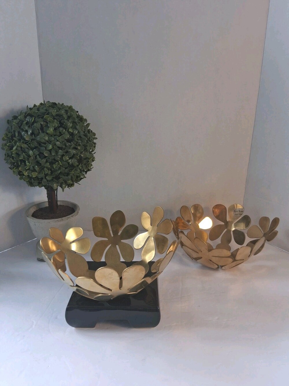 Monica Mulder Gold Metal Floral Fruit Bowl - IKEA Stockholm Style